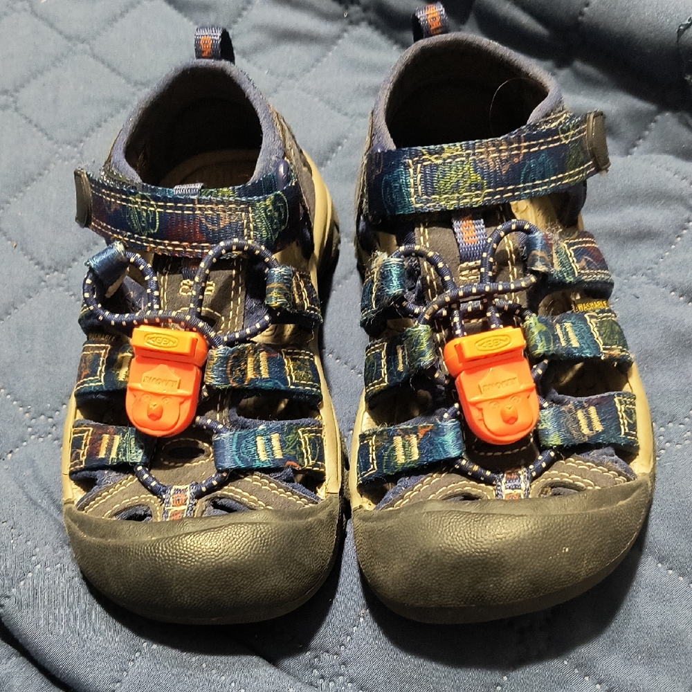 Keen Kids Blue and Orange Shoes, Great Shape